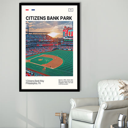 Citizens Bank Park Print, Philadelphia Phillies Stadium Art, Gifts for him, Sport Art, Framed Art Print Wall Decor