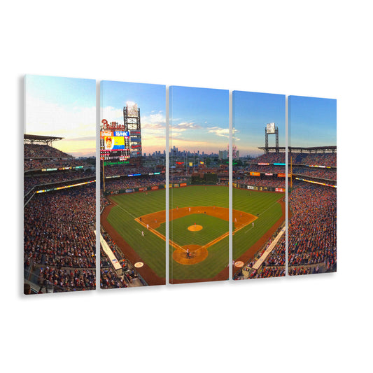 Citizens Bank Park, Stadium Canvas, Sport Art, Fan Gifts, 5 Panel B, Extra Large Canvas, Canvas Print Wall Art