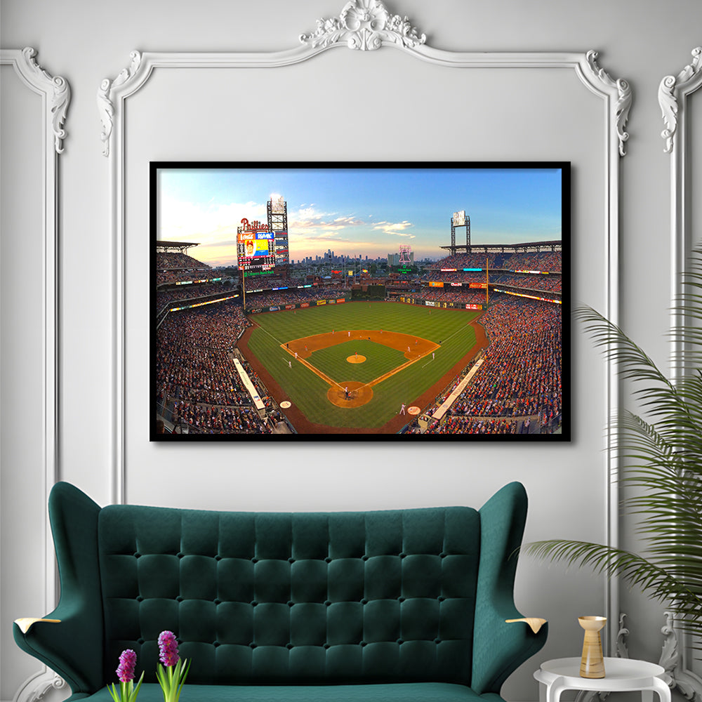 Citizens Bank Park, Stadium Canvas, Sport Art, Fan Gifts, Framed Art Print Wall Decor, Picture Framed