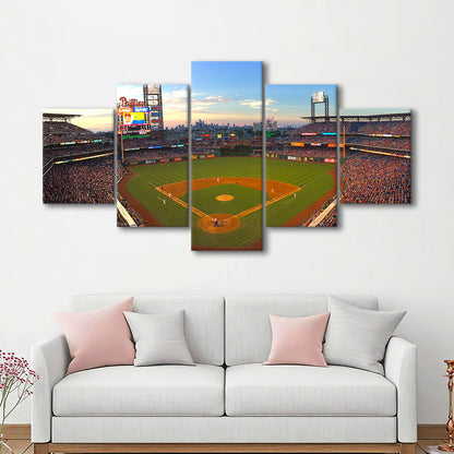 Citizens Bank Park, Stadium Canvas, Sport Art, Fan Gifts, 5 Panel, Large Canvas, Canvas Print Wall Art