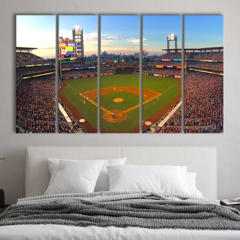 Citizens Bank Park, Stadium Canvas, Sport Art, Fan Gifts, 5 Panel B, Extra Large Canvas, Canvas Print Wall Art