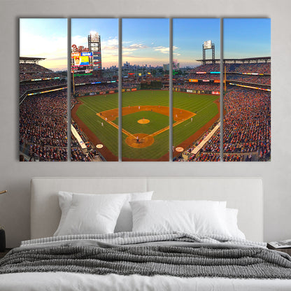 Citizens Bank Park, Stadium Canvas, Sport Art, Fan Gifts, 5 Panel B, Extra Large Canvas, Canvas Print Wall Art