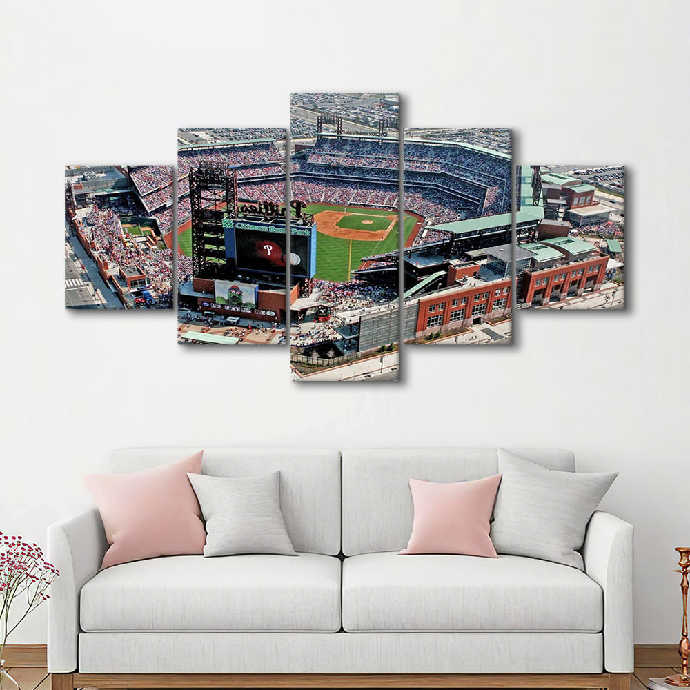 Citizens Bank Park, Stadium Canvas, Sport Art, Gift for him, 5 Panel, Large Canvas, Canvas Print Wall Art