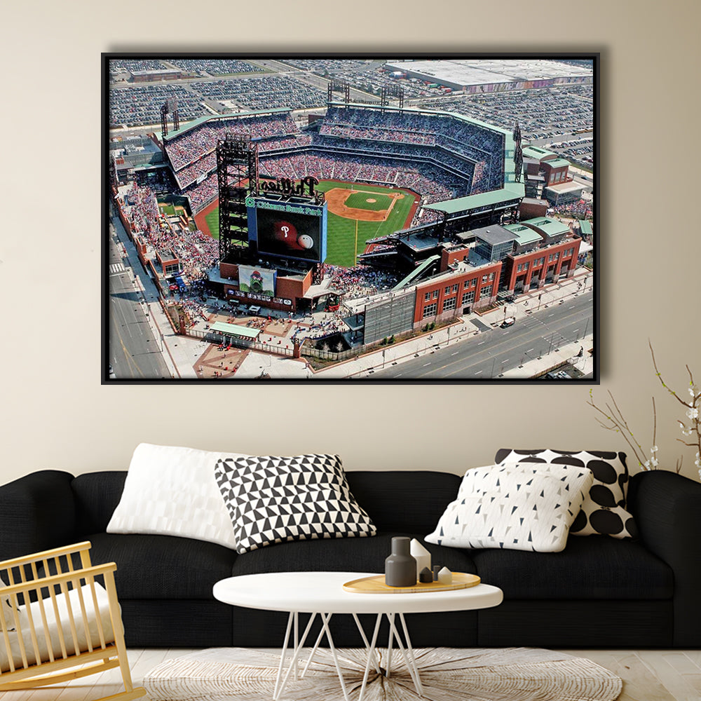 Citizens Bank Park, Stadium Canvas, Sport Art, Framed Canvas Print Wall Art, Floating Frame