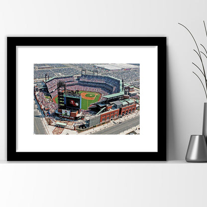 Citizens Bank Park, Stadium Canvas, Sport Art, Gift for him, White Border Framed Art Print Wall Decor