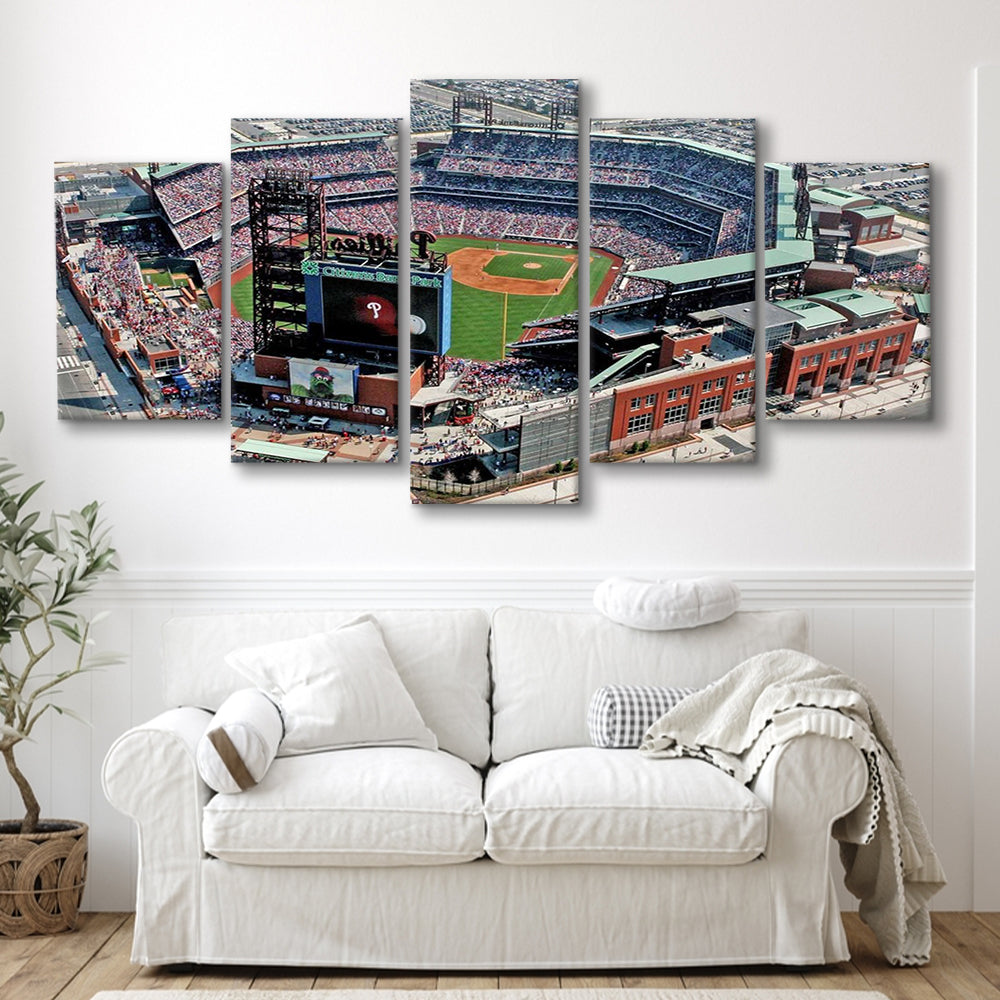 Citizens Bank Park, Stadium Canvas, Sport Art, Gift for him, 5 Panel, Large Canvas, Canvas Print Wall Art