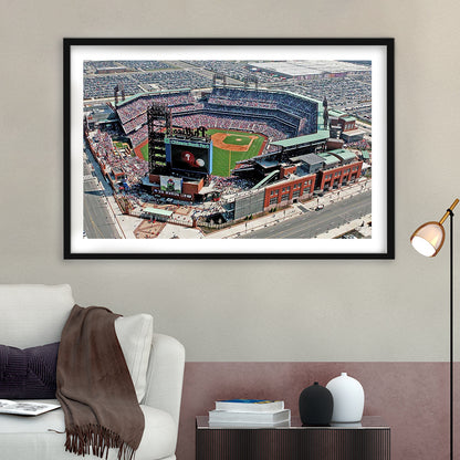 Citizens Bank Park, Stadium Canvas, Sport Art, Gift for him, White Border Framed Art Print Wall Decor