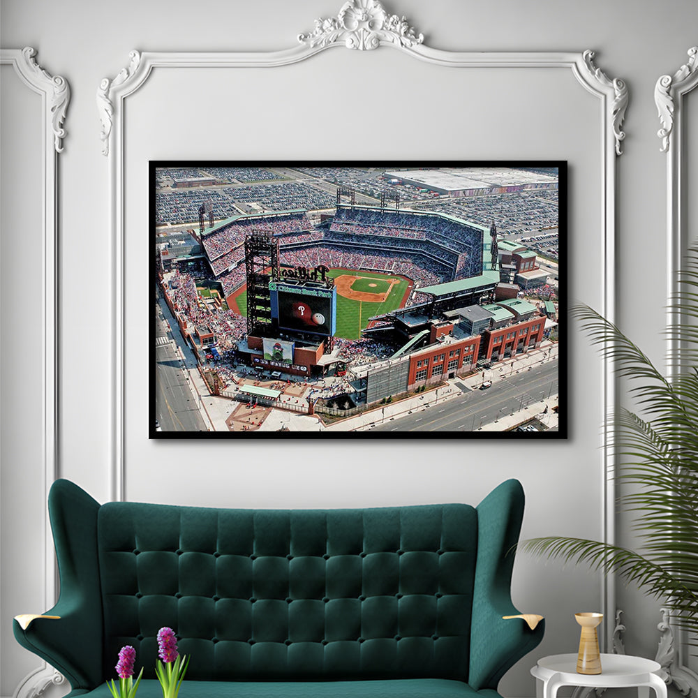 Citizens Bank Park, Stadium Canvas, Sport Art, Gift for him, Framed Art Print Wall Decor, Picture Framed