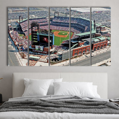 Citizens Bank Park, Stadium Canvas, Sport Art, 5 Panel B, Extra Large Canvas, Canvas Print Wall Art