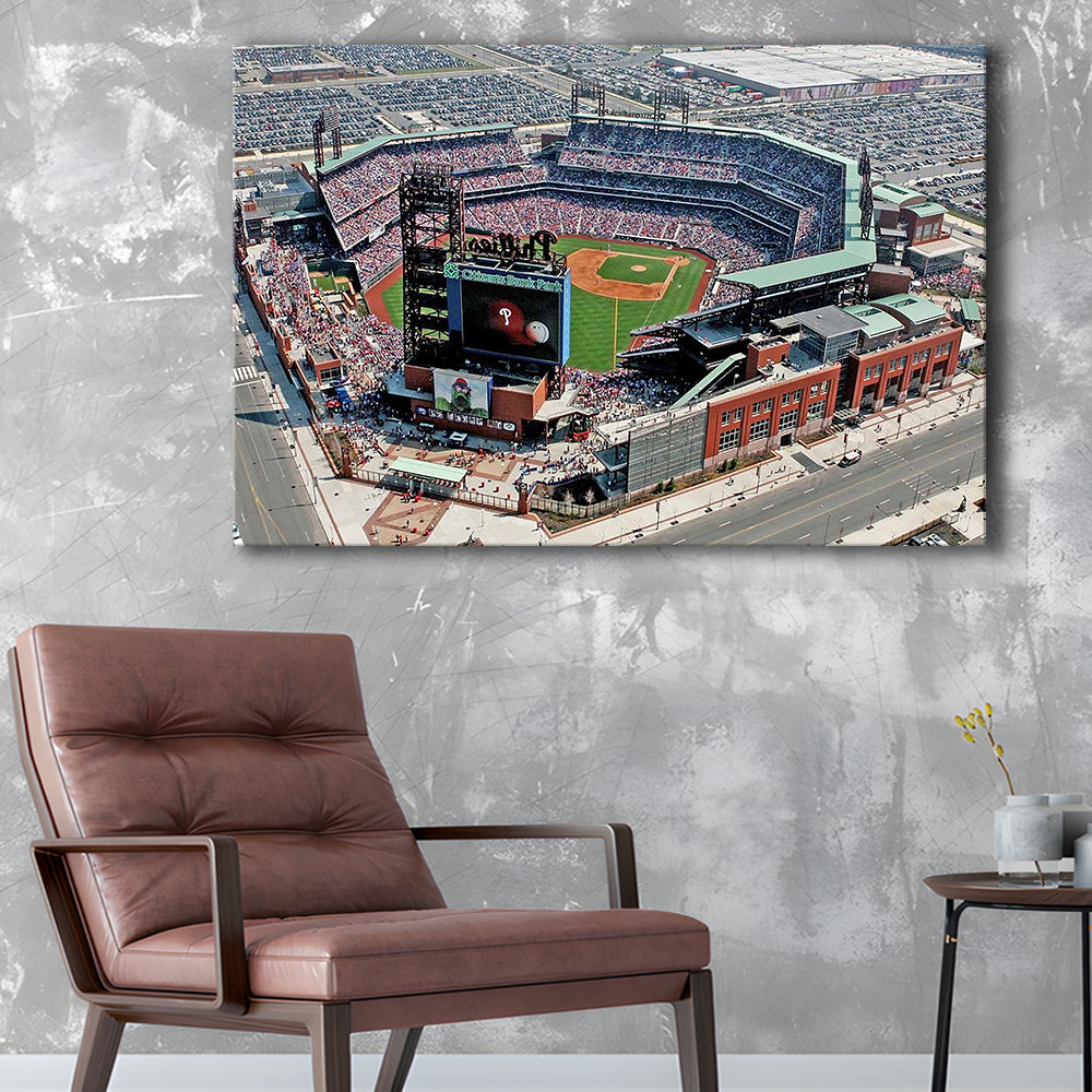 Citizens Bank Park, Stadium Canvas, Sport Art, Gift for him, Man Cave Decor, Art Print, Canvas Print Wall Art