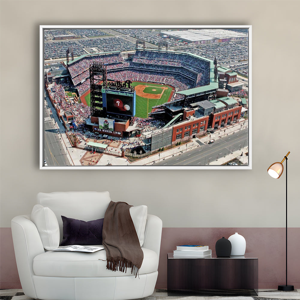 Citizens Bank Park, Stadium Canvas, Sport Art, Framed Canvas Print Wall Art, Floating Frame