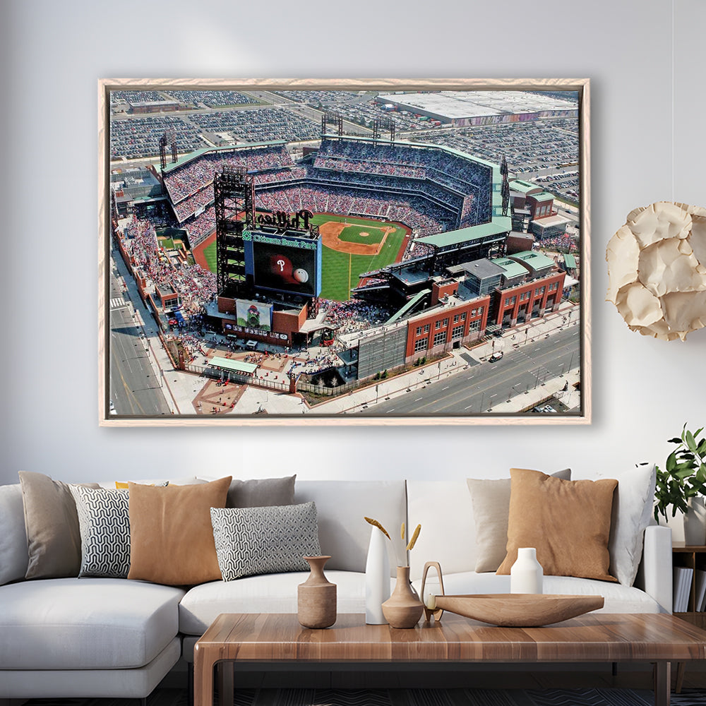 Citizens Bank Park, Stadium Canvas, Sport Art, Framed Canvas Print Wall Art, Floating Frame