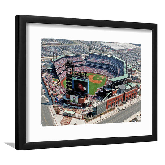 Citizens Bank Park, Stadium Canvas, Sport Art, Gift for him, White Border Framed Art Print Wall Decor