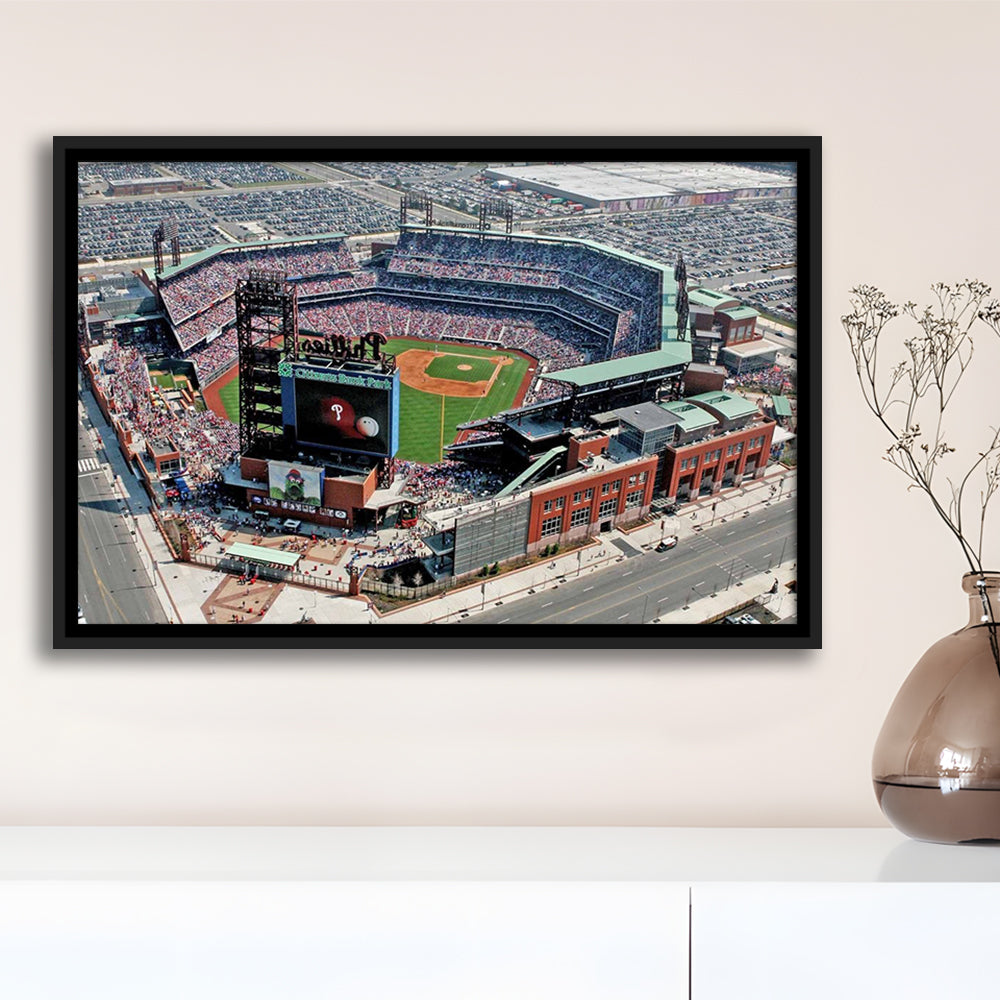 Citizens Bank Park, Stadium Canvas, Sport Art, Framed Canvas Print Wall Art, Floating Frame
