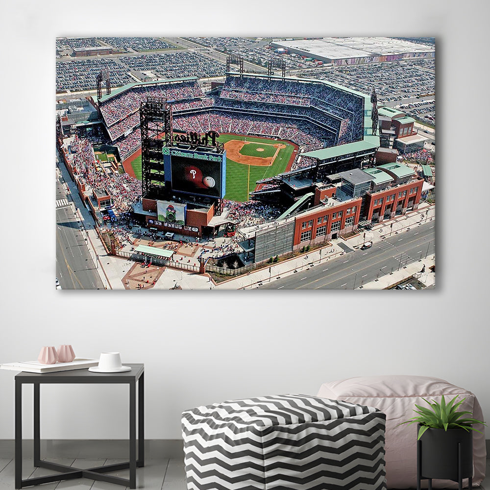 Citizens Bank Park, Stadium Canvas, Sport Art, Gift for him, Man Cave Decor, Art Print, Canvas Print Wall Art