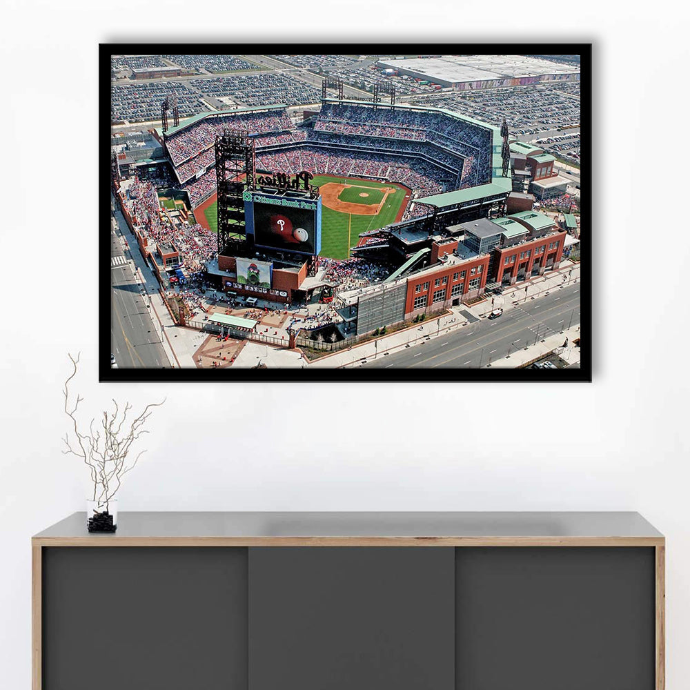 Citizens Bank Park, Stadium Canvas, Sport Art, Gift for him, Framed Art Print Wall Decor, Picture Framed