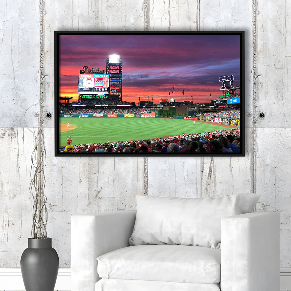 Citizens Bank Park Stadium, Stadium Canvas, Sport Art, Framed Canvas Print Wall Art, Floating Frame