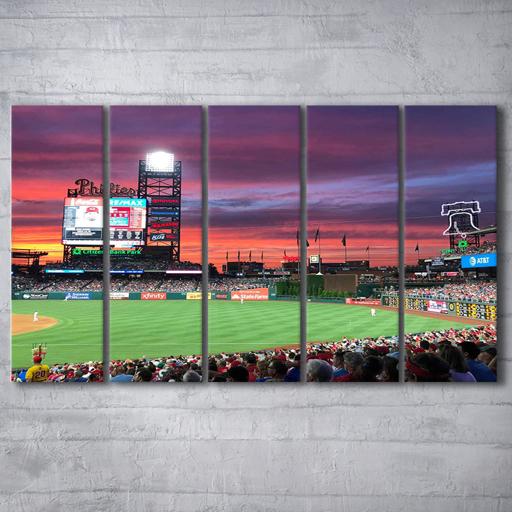 Citizens Bank Park Stadium, Stadium Canvas, Sport Art, 5 Panel B, Extra Large Canvas, Canvas Print Wall Art