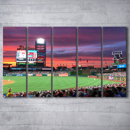 Citizens Bank Park Stadium, Stadium Canvas, Sport Art, 5 Panel B, Extra Large Canvas, Canvas Print Wall Art