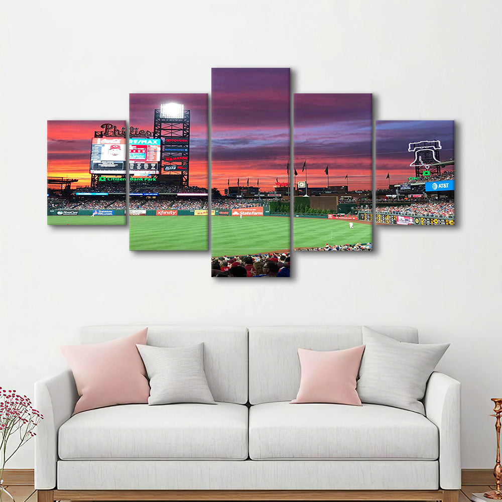 Citizens Bank Park Stadium, Stadium Canvas, Sport Art, Gift for him, 5 Panel, Large Canvas, Canvas Print Wall Art