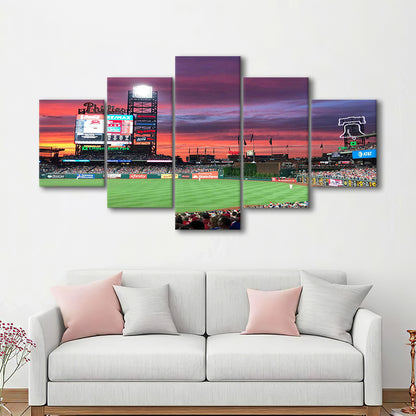 Citizens Bank Park Stadium, Stadium Canvas, Sport Art, Gift for him, 5 Panel, Large Canvas, Canvas Print Wall Art