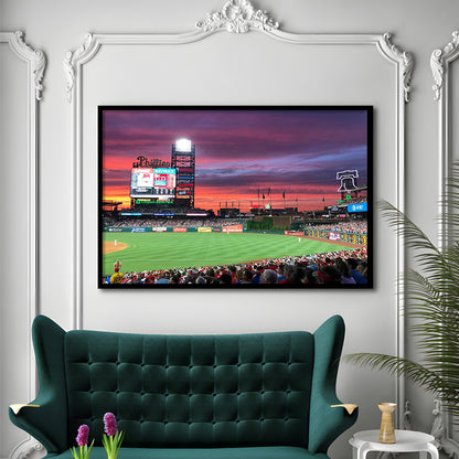 Citizens Bank Park Stadium, Stadium Canvas, Sport Art, Gift for him, Framed Art Print Wall Decor, Picture Framed
