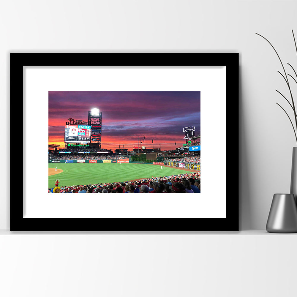 Citizens Bank Park Stadium, Stadium Canvas, Sport Art, Gift for him, White Border Framed Art Print Wall Decor