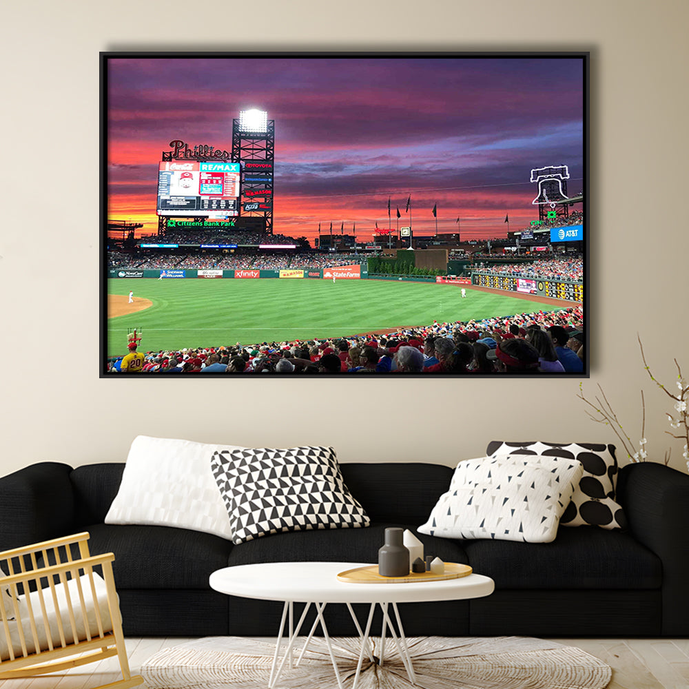 Citizens Bank Park Stadium, Stadium Canvas, Sport Art, Framed Canvas Print Wall Art, Floating Frame