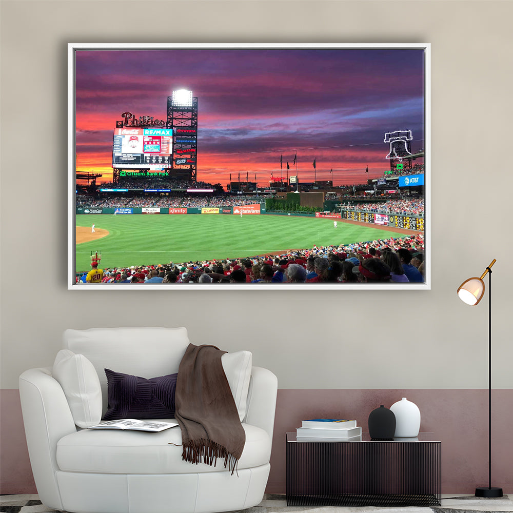 Citizens Bank Park Stadium, Stadium Canvas, Sport Art, Framed Canvas Print Wall Art, Floating Frame