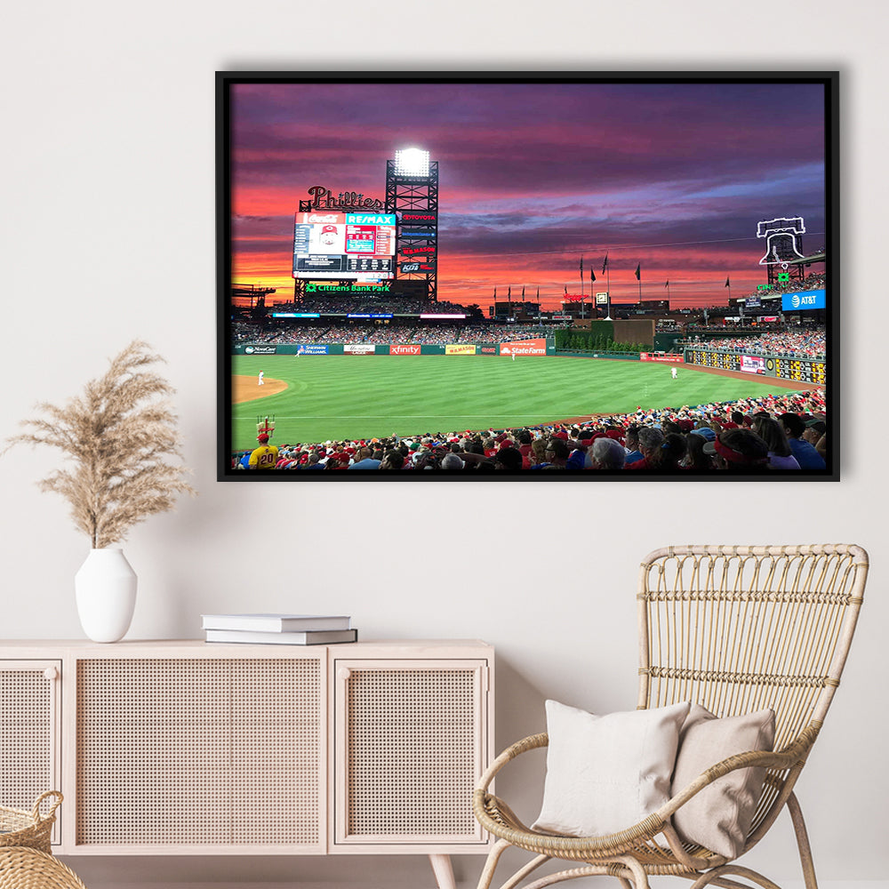 Citizens Bank Park Stadium, Stadium Canvas, Sport Art, Framed Canvas Print Wall Art, Floating Frame