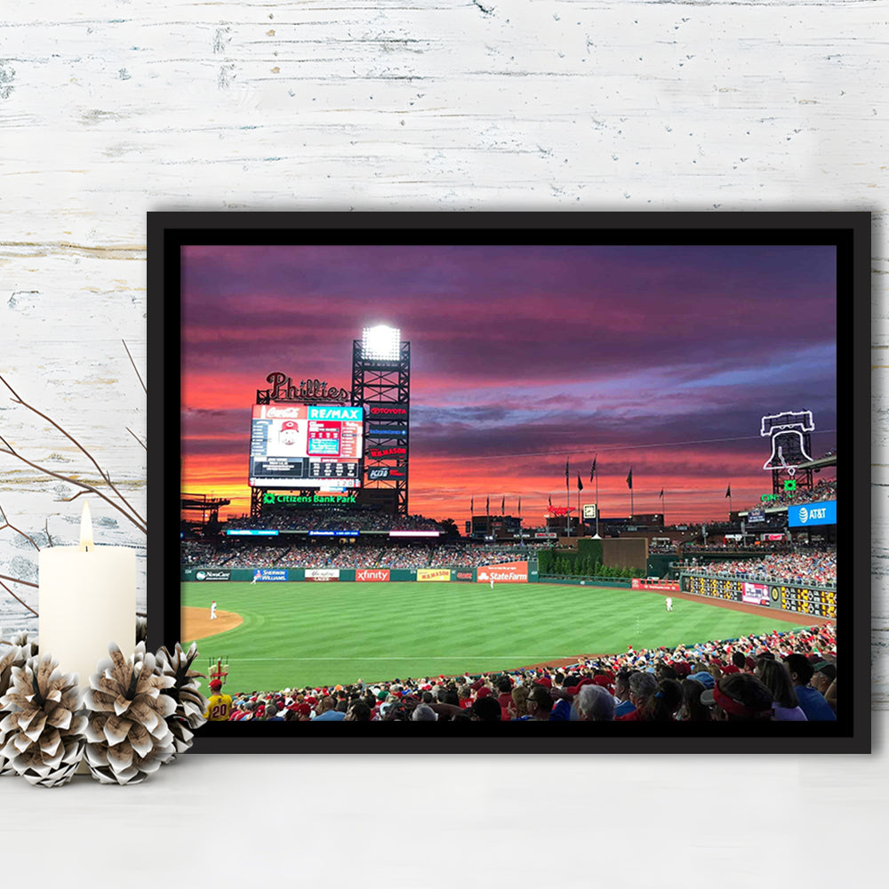Citizens Bank Park Stadium, Stadium Canvas, Sport Art, Framed Canvas Print Wall Art, Floating Frame