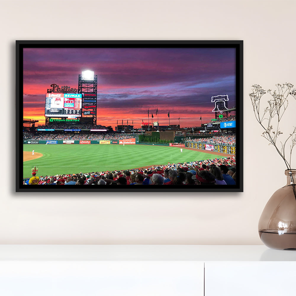 Citizens Bank Park Stadium, Stadium Canvas, Sport Art, Framed Canvas Print Wall Art, Floating Frame