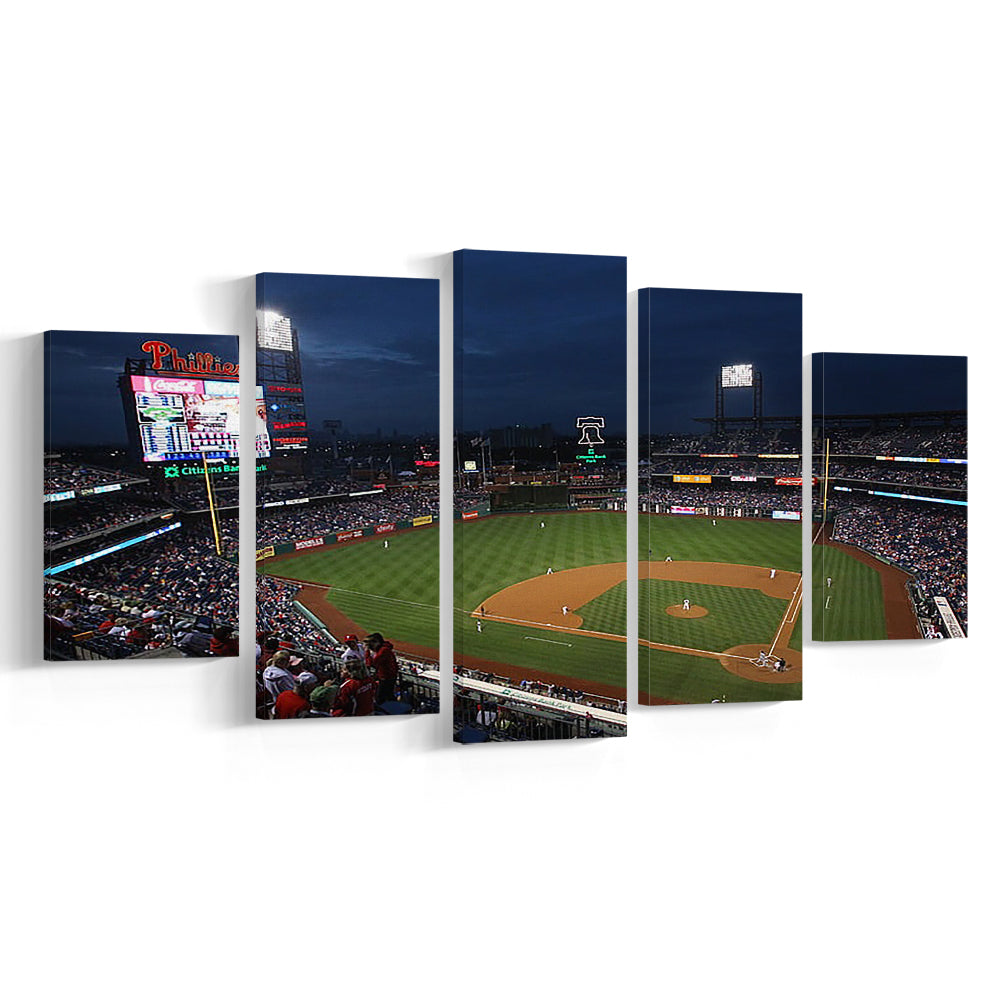 Citizens Bank Park at Night, Stadium Canvas, Sport Art, Gift for him, 5 Panel, Large Canvas, Canvas Print Wall Art
