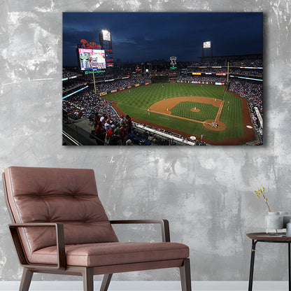 Citizens Bank Park at Night, Stadium Canvas, Sport Art, Gift for him, Man Cave Decor, Art Print, Canvas Print Wall Art
