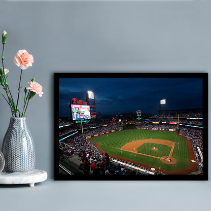 Citizens Bank Park at Night, Stadium Canvas, Sport Art, Gift for him, Framed Art Print Wall Decor, Picture Framed
