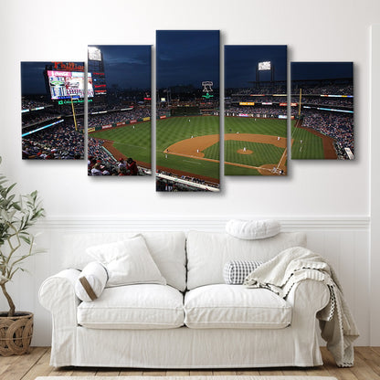 Citizens Bank Park at Night, Stadium Canvas, Sport Art, Gift for him, 5 Panel, Large Canvas, Canvas Print Wall Art