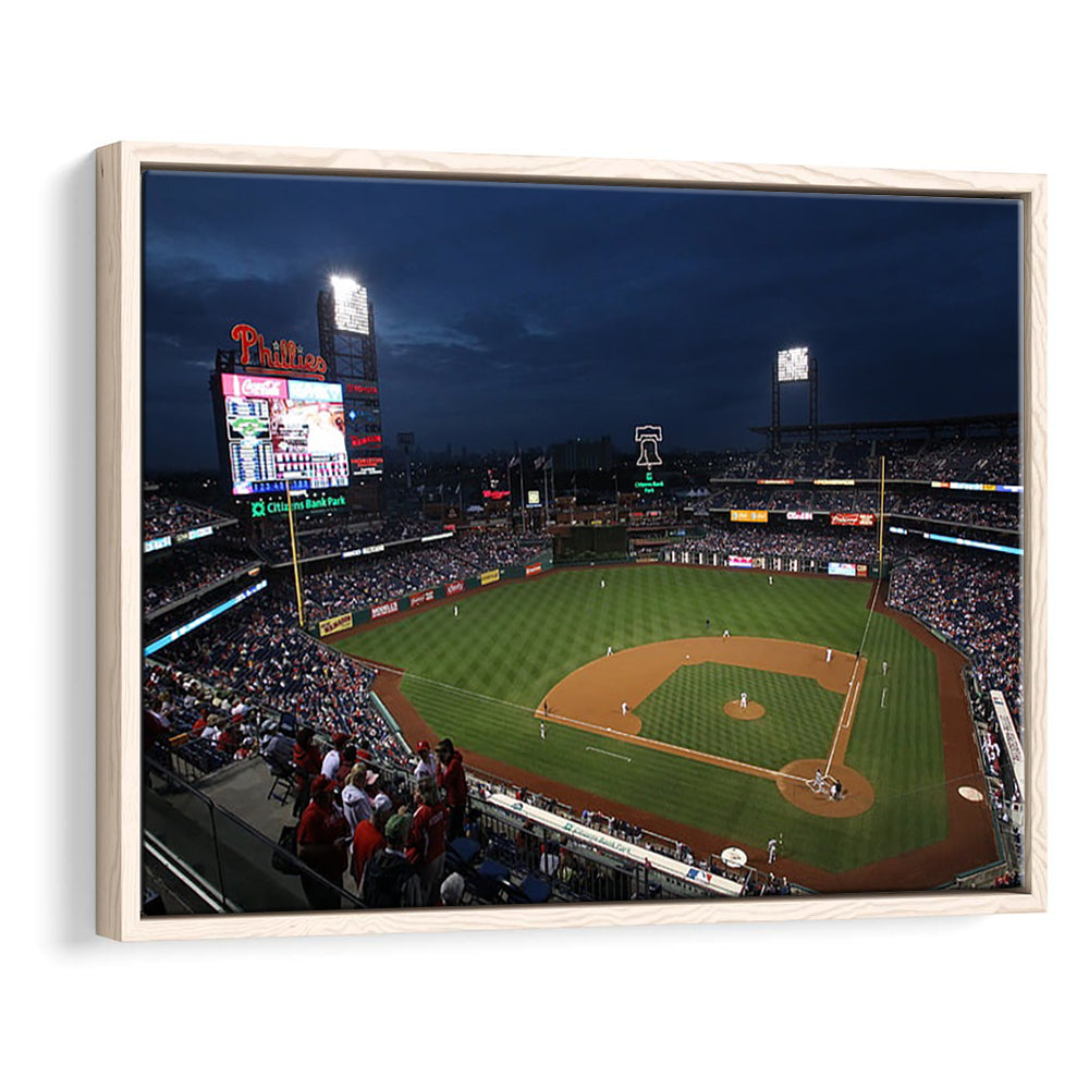 Citizens Bank Park at Night, Stadium Canvas, Sport Art, Framed Canvas Print Wall Art, Floating Frame