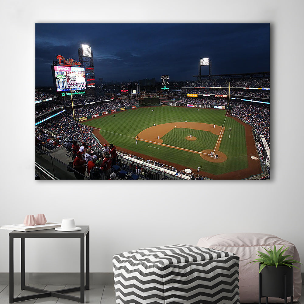 Citizens Bank Park at Night, Stadium Canvas, Sport Art, Gift for him, Man Cave Decor, Art Print, Canvas Print Wall Art