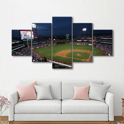 Citizens Bank Park at Night, Stadium Canvas, Sport Art, Gift for him, 5 Panel, Large Canvas, Canvas Print Wall Art