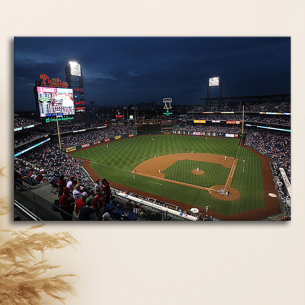Citizens Bank Park at Night, Stadium Canvas, Sport Art, Gift for him, Man Cave Decor, Art Print, Canvas Print Wall Art