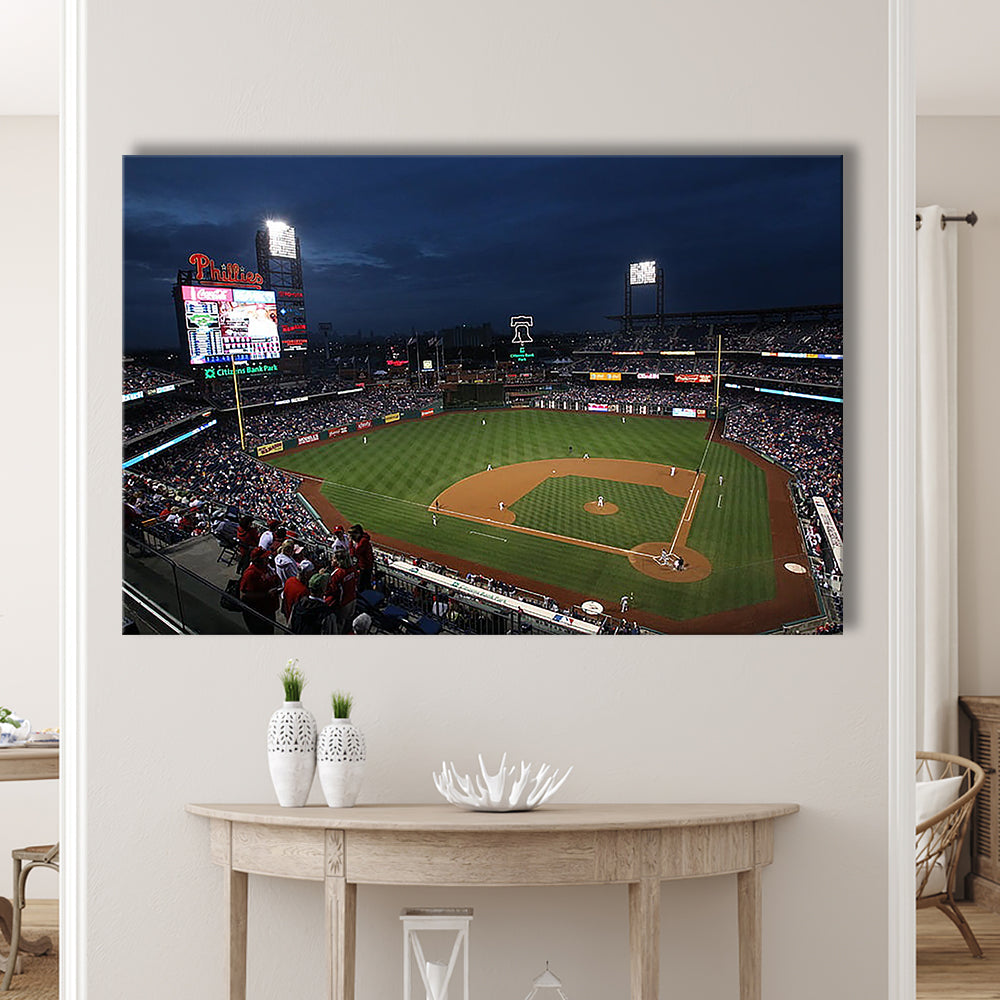 Citizens Bank Park at Night, Stadium Canvas, Sport Art, Gift for him, Man Cave Decor, Art Print, Canvas Print Wall Art