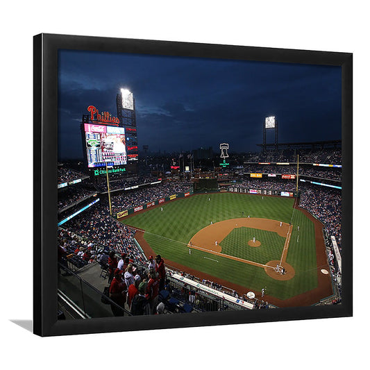 Citizens Bank Park at Night, Stadium Canvas, Sport Art, Gift for him, Framed Art Print Wall Decor, Picture Framed