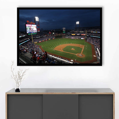 Citizens Bank Park at Night, Stadium Canvas, Sport Art, Gift for him, Framed Art Print Wall Decor, Picture Framed