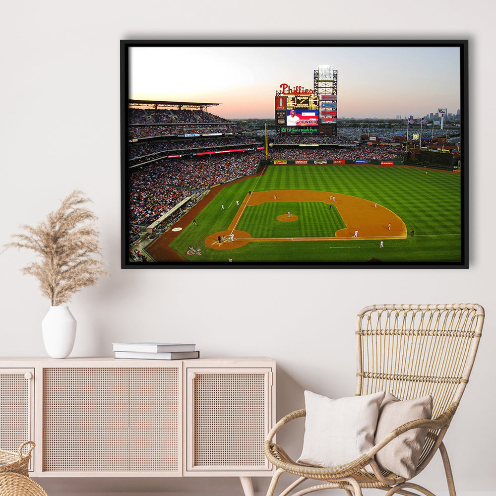 Citizens Bank Park in Philadelphia, Stadium Canvas, Sport Art, Framed Canvas Print Wall Art, Floating Frame