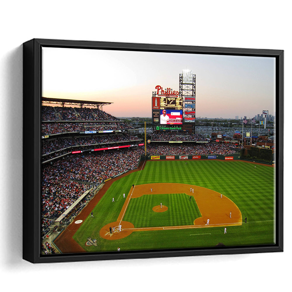 Citizens Bank Park in Philadelphia, Stadium Canvas, Sport Art, Framed Canvas Print Wall Art, Floating Frame