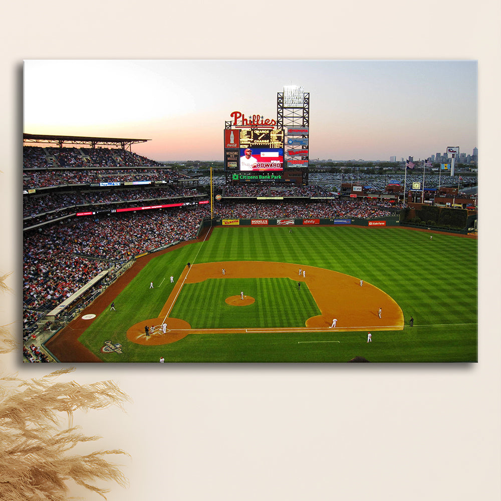 Citizens Bank Park in Philadelphia, Stadium Canvas, Sport Art, Gift for him, Man Cave Decor, Art Print, Canvas Print Wall Art