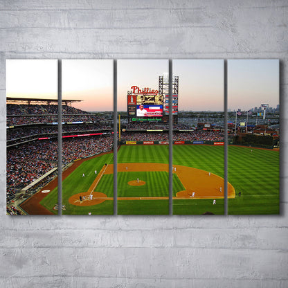 Citizens Bank Park in Philadelphia, Stadium Canvas, Sport Art, 5 Panel B, Extra Large Canvas, Canvas Print Wall Art