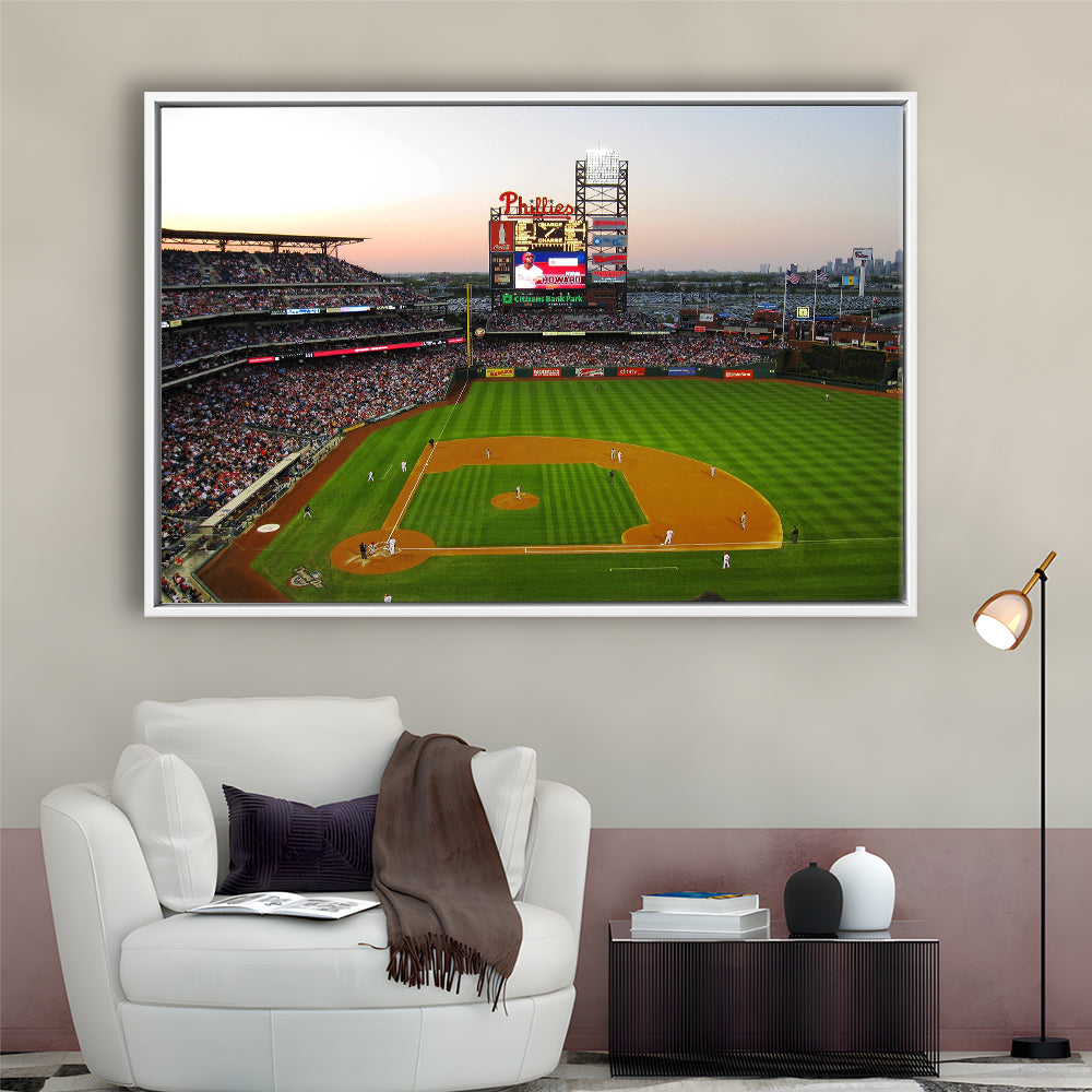 Citizens Bank Park in Philadelphia, Stadium Canvas, Sport Art, Framed Canvas Print Wall Art, Floating Frame
