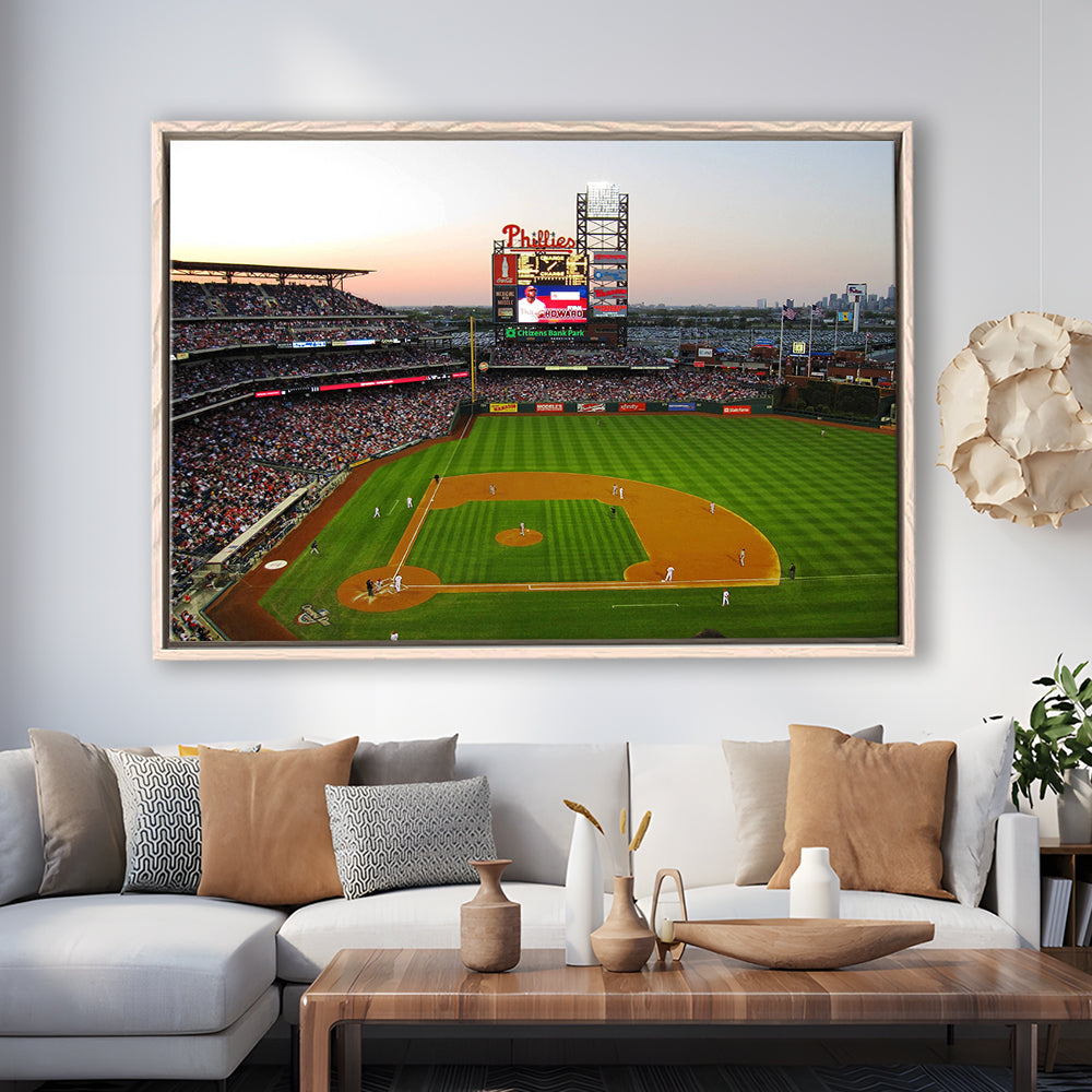 Citizens Bank Park in Philadelphia, Stadium Canvas, Sport Art, Framed Canvas Print Wall Art, Floating Frame