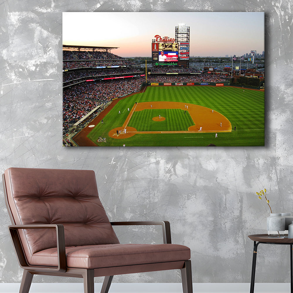 Citizens Bank Park in Philadelphia, Stadium Canvas, Sport Art, Gift for him, Man Cave Decor, Art Print, Canvas Print Wall Art